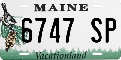 ME license plate 6747SP