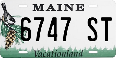 ME license plate 6747ST