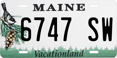 ME license plate 6747SW