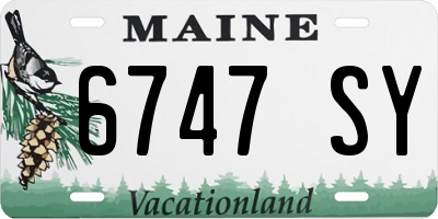 ME license plate 6747SY