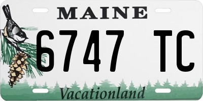 ME license plate 6747TC