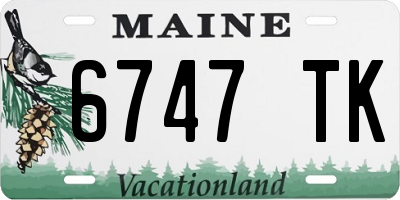 ME license plate 6747TK