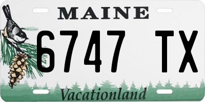 ME license plate 6747TX