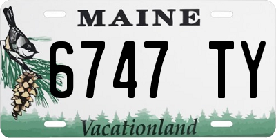 ME license plate 6747TY