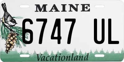 ME license plate 6747UL