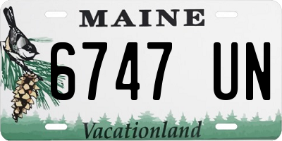 ME license plate 6747UN