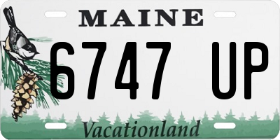 ME license plate 6747UP