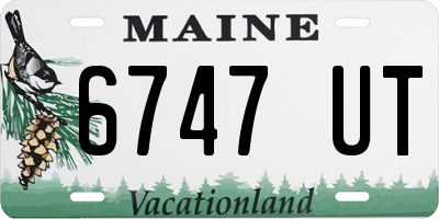 ME license plate 6747UT