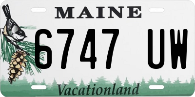 ME license plate 6747UW