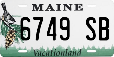 ME license plate 6749SB