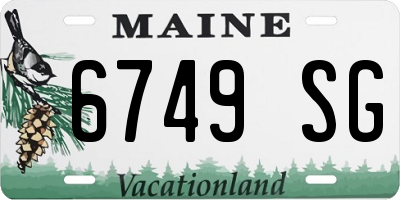 ME license plate 6749SG
