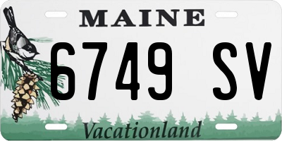 ME license plate 6749SV