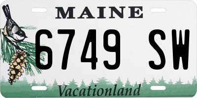 ME license plate 6749SW