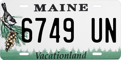 ME license plate 6749UN