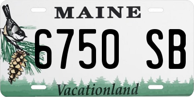 ME license plate 6750SB