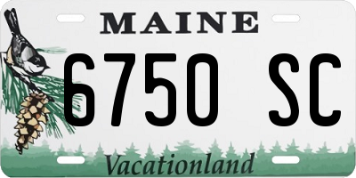 ME license plate 6750SC