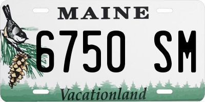ME license plate 6750SM
