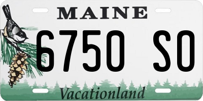 ME license plate 6750SO