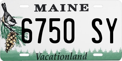 ME license plate 6750SY