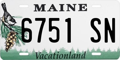 ME license plate 6751SN