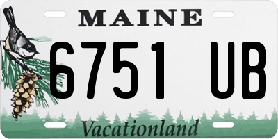 ME license plate 6751UB