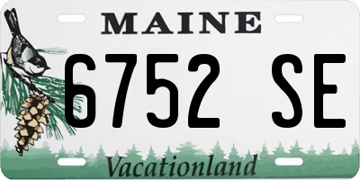 ME license plate 6752SE