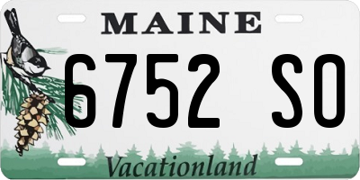 ME license plate 6752SO