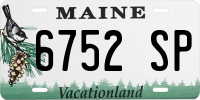 ME license plate 6752SP