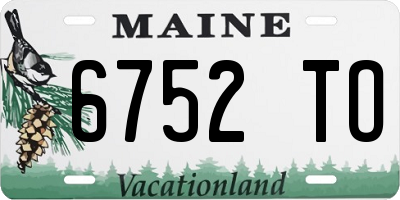 ME license plate 6752TO