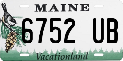 ME license plate 6752UB