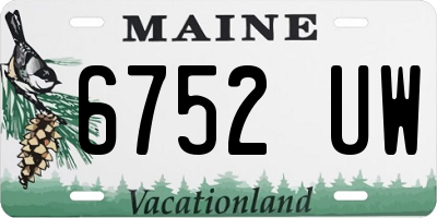 ME license plate 6752UW