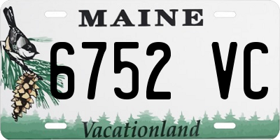 ME license plate 6752VC