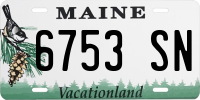 ME license plate 6753SN