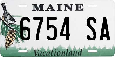 ME license plate 6754SA