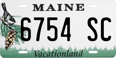 ME license plate 6754SC