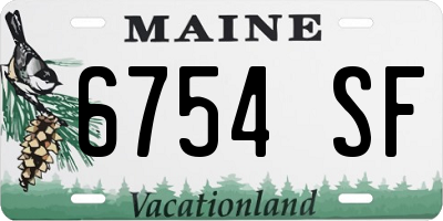 ME license plate 6754SF