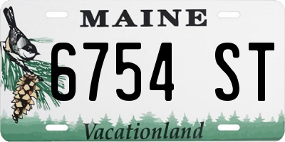 ME license plate 6754ST