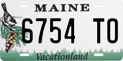 ME license plate 6754TO