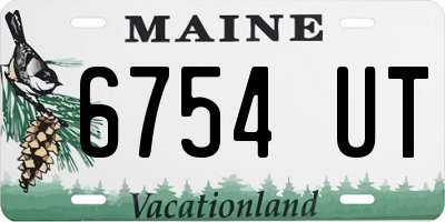 ME license plate 6754UT