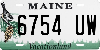 ME license plate 6754UW