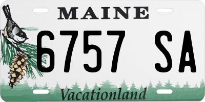 ME license plate 6757SA