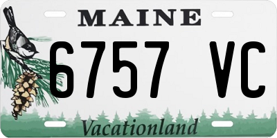 ME license plate 6757VC