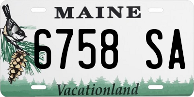 ME license plate 6758SA