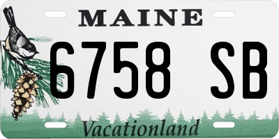 ME license plate 6758SB