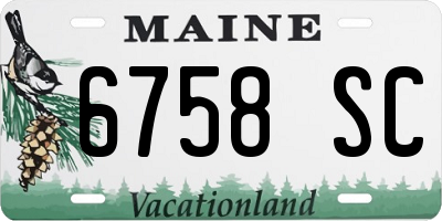 ME license plate 6758SC