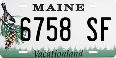 ME license plate 6758SF