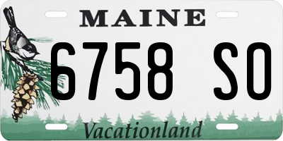 ME license plate 6758SO
