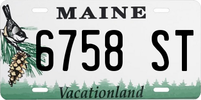 ME license plate 6758ST