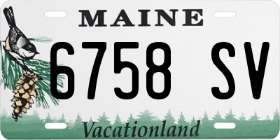 ME license plate 6758SV