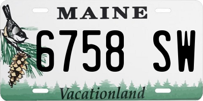 ME license plate 6758SW
